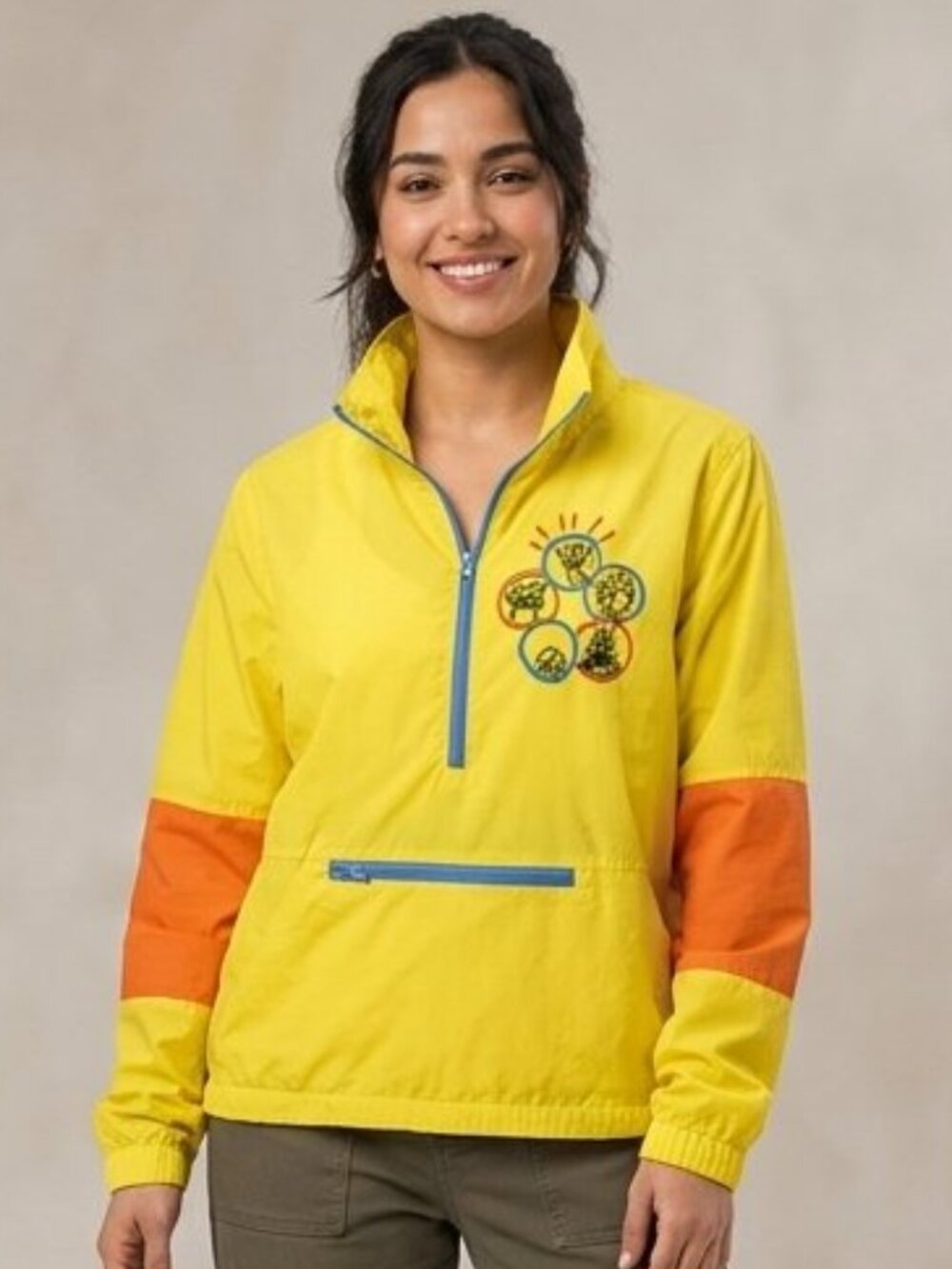 Unisex Disney Parks Pixar Inside Out Oversized Pullover Windbreaker - Size L